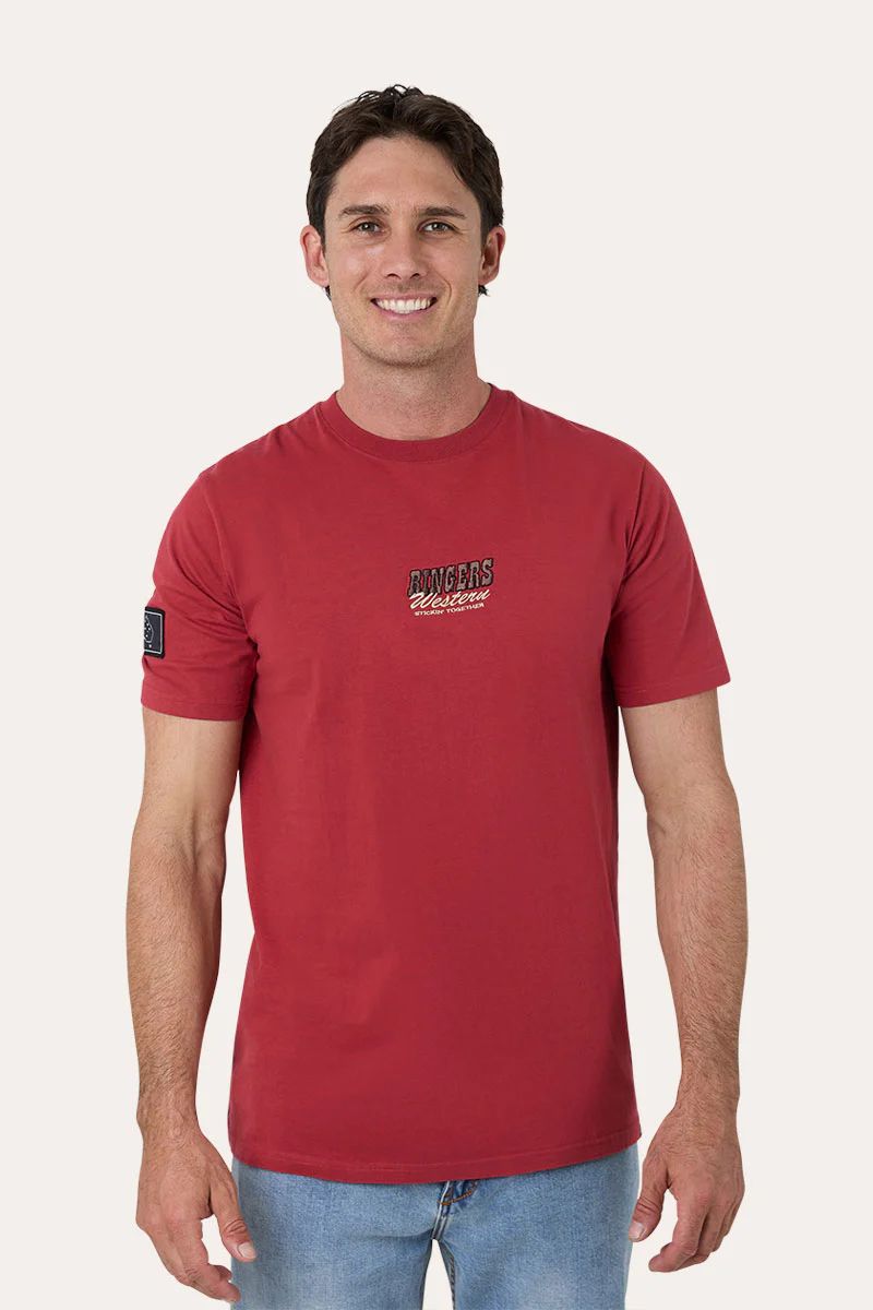 Ringers Western Mens Garbala Tee Brick Red