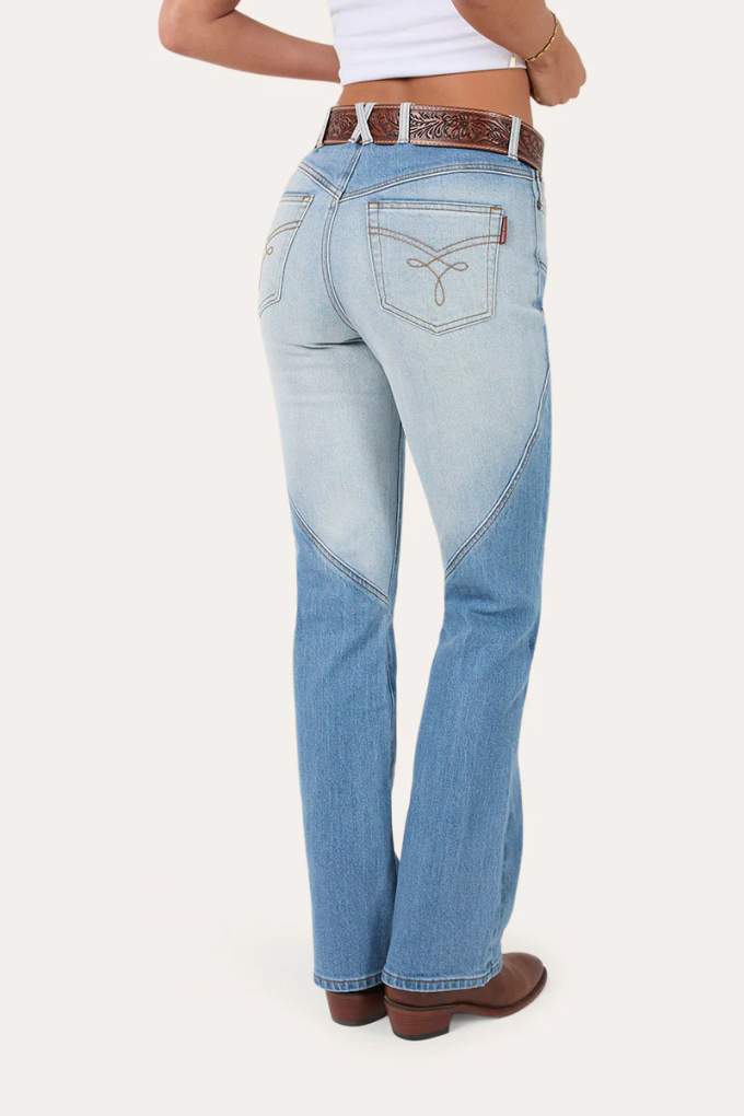 Ringers Western Ladies Francesca Reg High Rise Vintage Blue/Dark Mid Blue Jeans