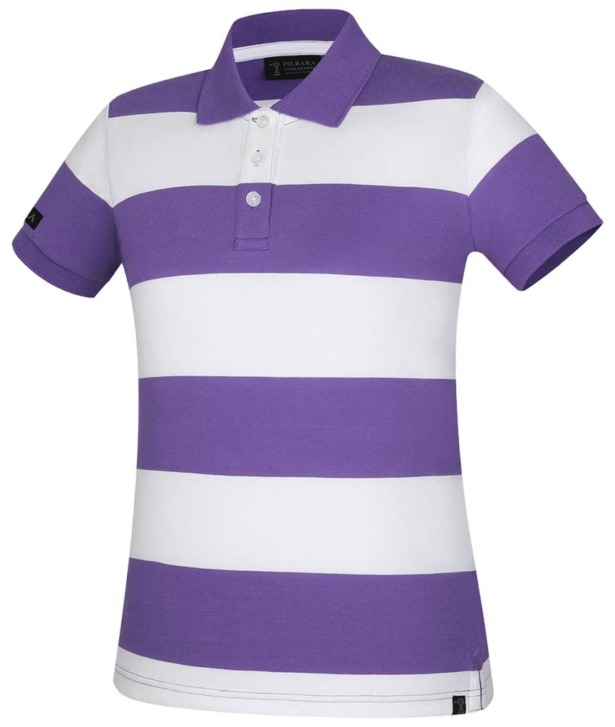 Ritemate Pilbara Sophia Ladies Cotton Polo Passion Flower/White