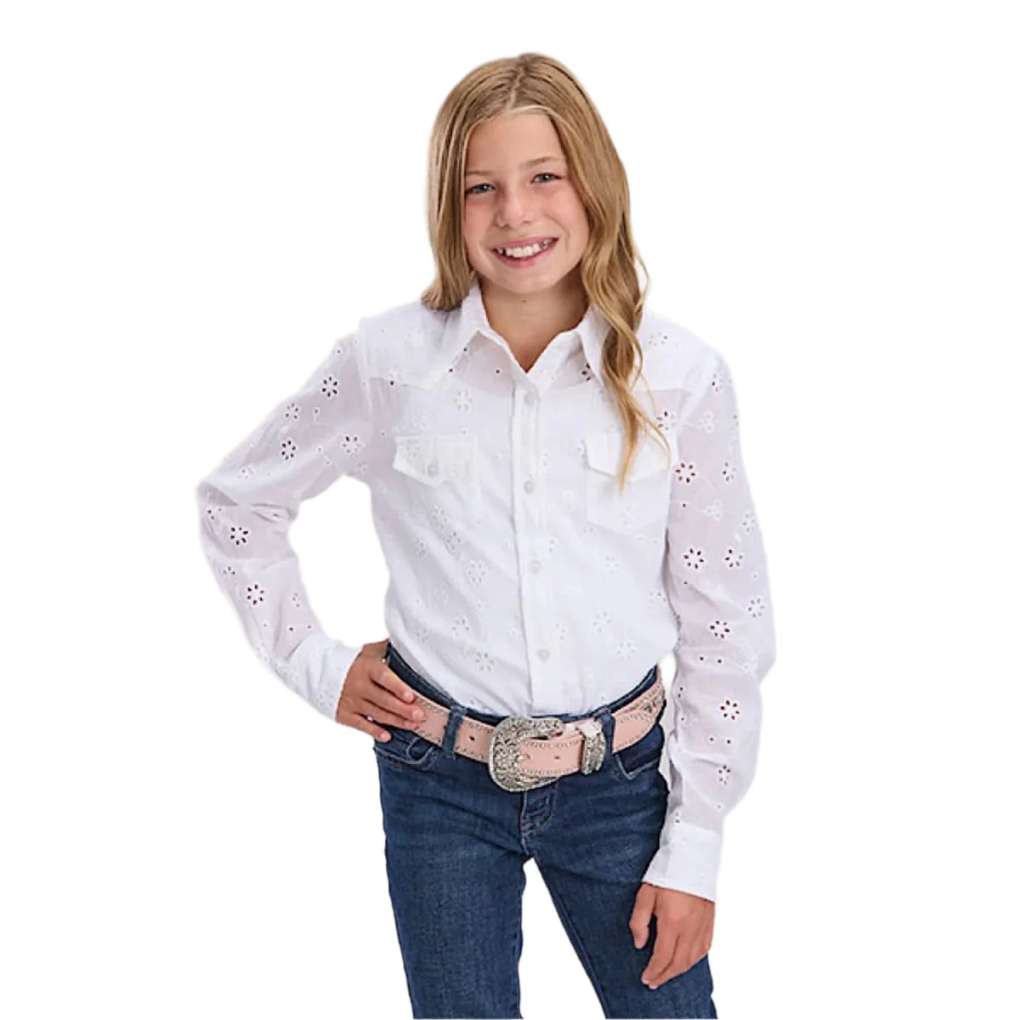 Roper Girls Five Star Broderie Anglaise Long Sleeve shirt