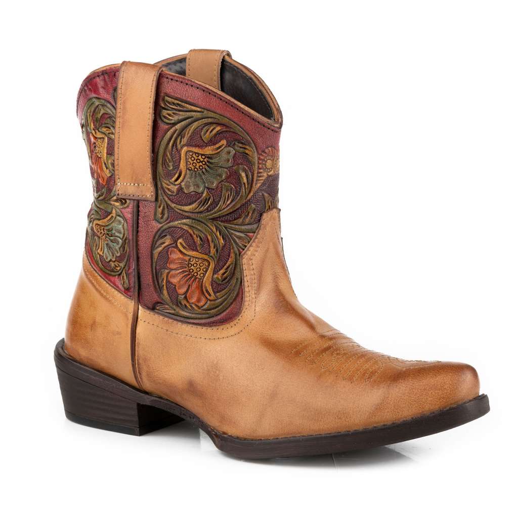 Roper Ladies Dusty Tooled Tan Leather