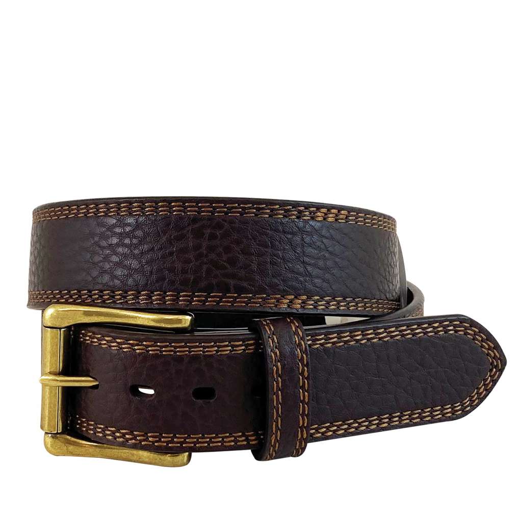 Roper Mens Pebble Grain Belt Dark Brown