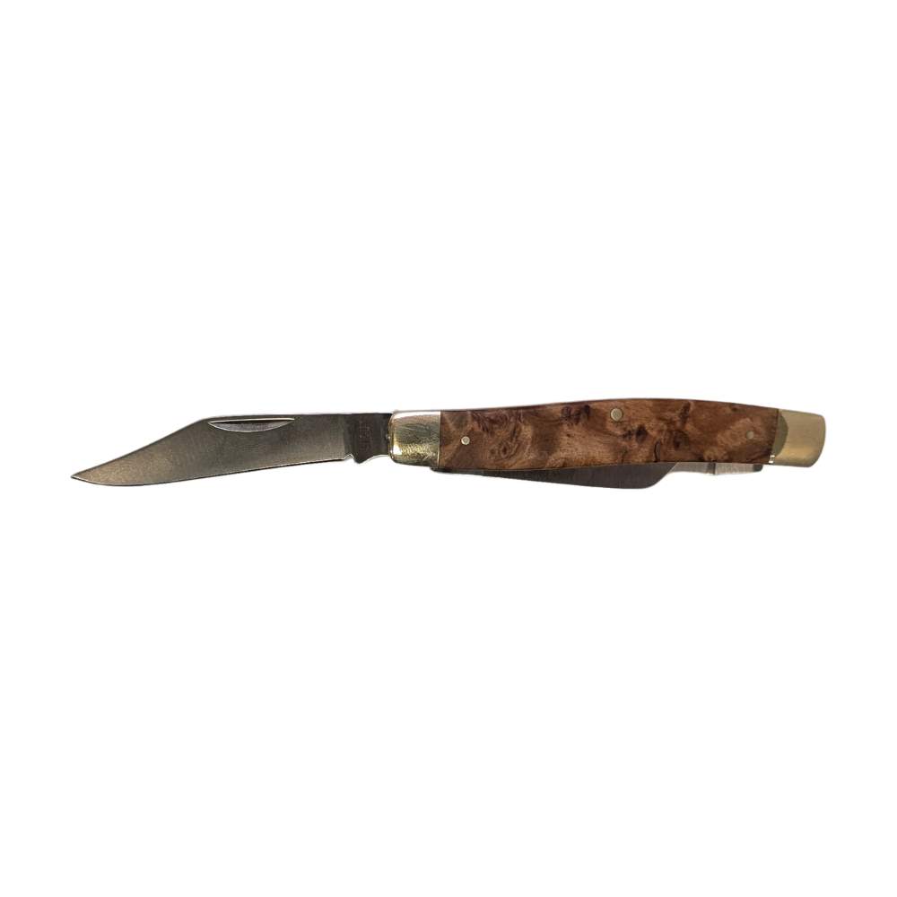 Sicut Traditional Stockman Knife Burlwood Handle