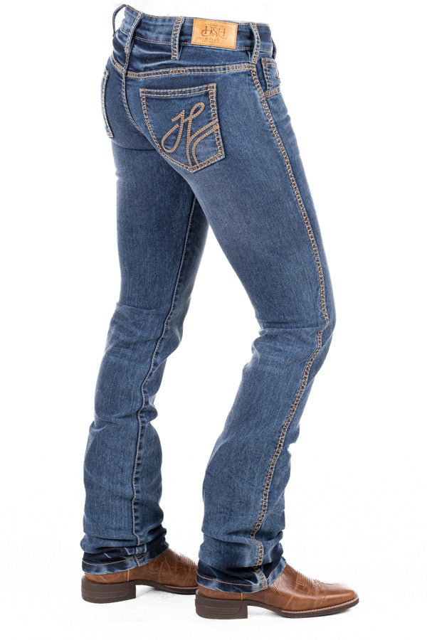 H &amp; H Mid Rise 38 Leg Beige Stitch Narrow Bootcut