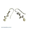 S&amp;S Long Olive Leaf With Pearl Dangly Earring