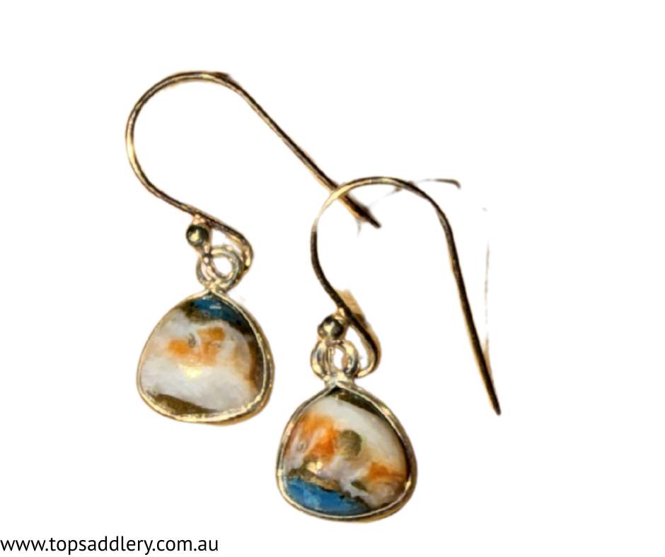 S&amp;S Orange Spiny Oyster Teardrop Earrings