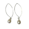 S&amp;S Silver Pearl Earrings 4.5cm Drop