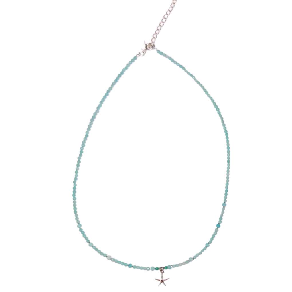 S&S Silver Starfish & Amazonite Necklace