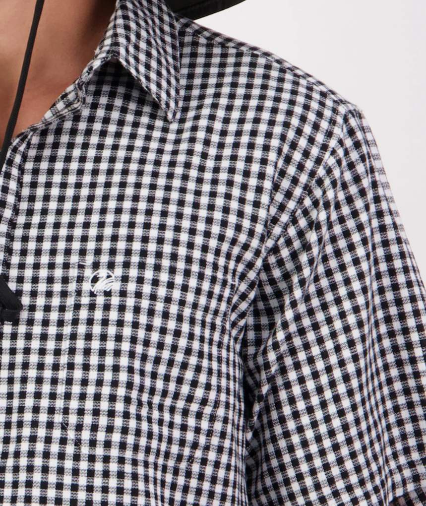 Swanndri Mens Paihia Black/White Gingham Check S/S Shirt