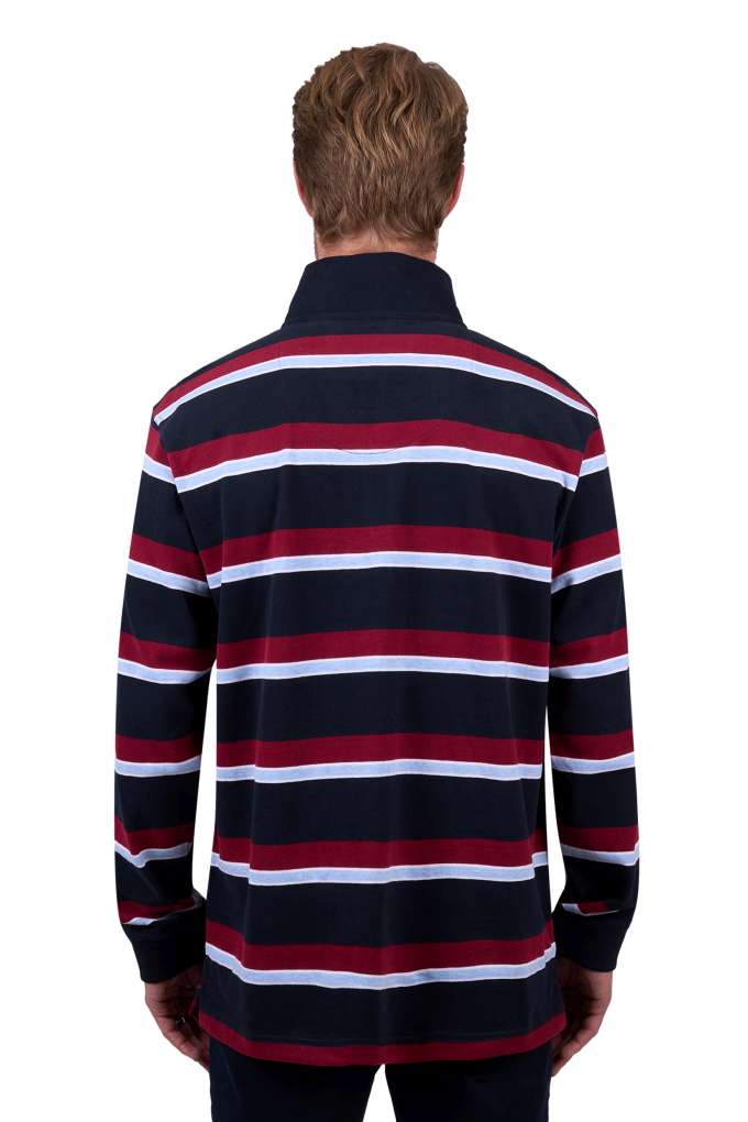 Thomas Cook Mens Rick Striped 1/4 Zip Rugby