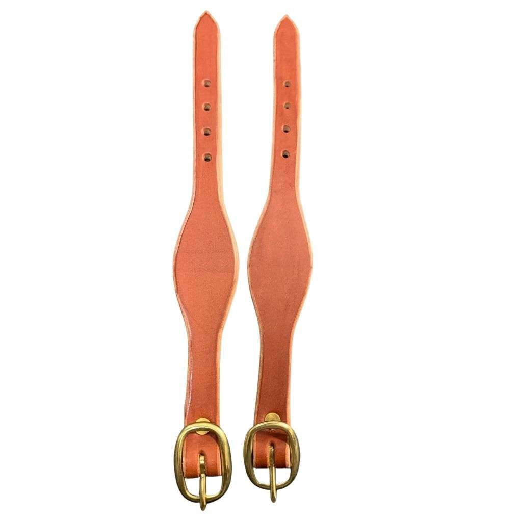 Tts Stirrup Fender Keepers Shaped Leather Pair Brass Buckle