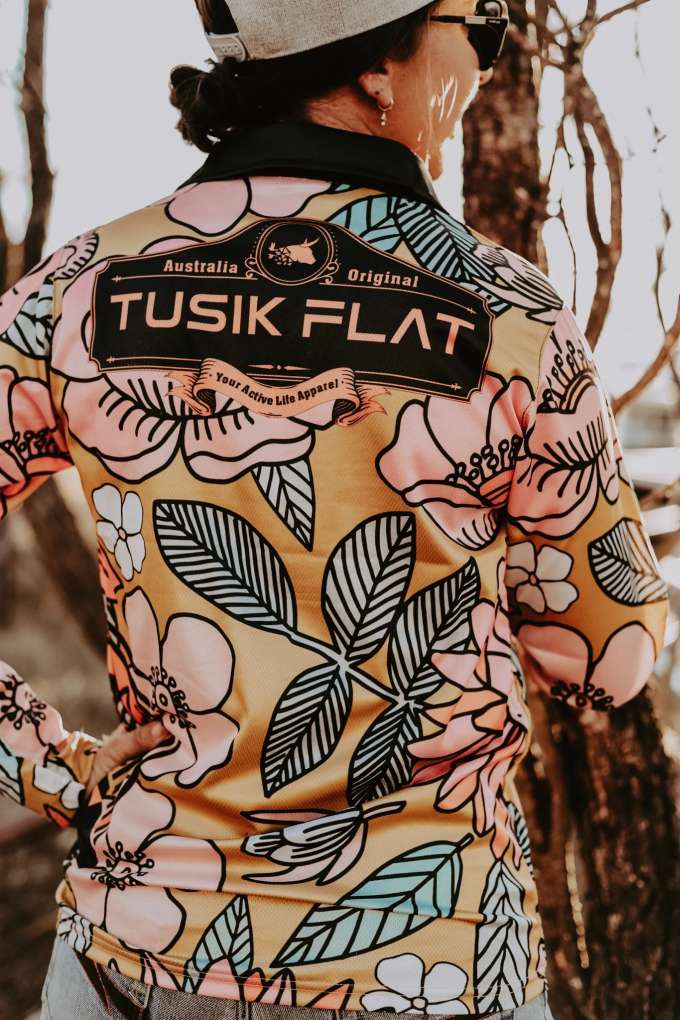 Tusik Flat Orange Slice Flower Fishing Shirt