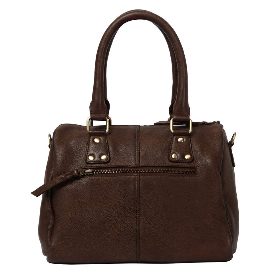 Design Edge Glasson Boston Studded Bag Brown