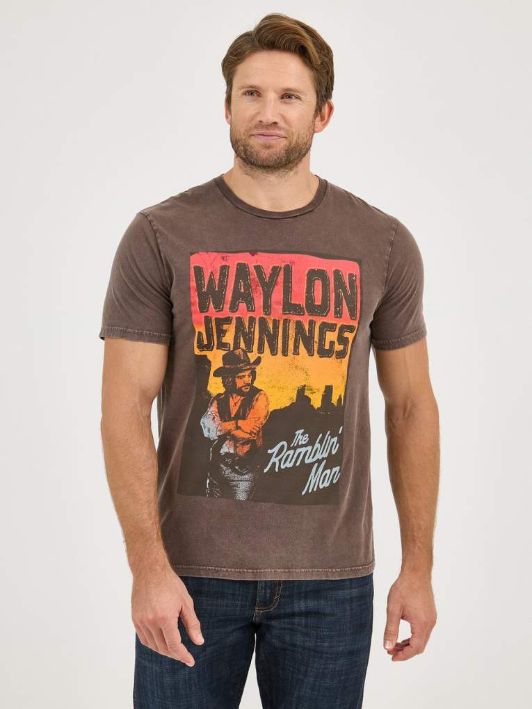 Wrangler Mens Waylon Jennings Tee Choc Plum