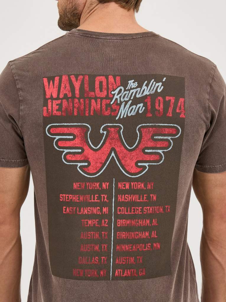 Wrangler Mens Waylon Jennings Tee Choc Plum