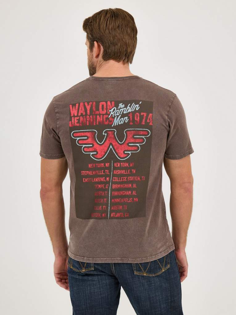 Wrangler Mens Waylon Jennings Tee Choc Plum