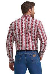 Wrangler Mens Checotah Western Aztec Stripe Shirt