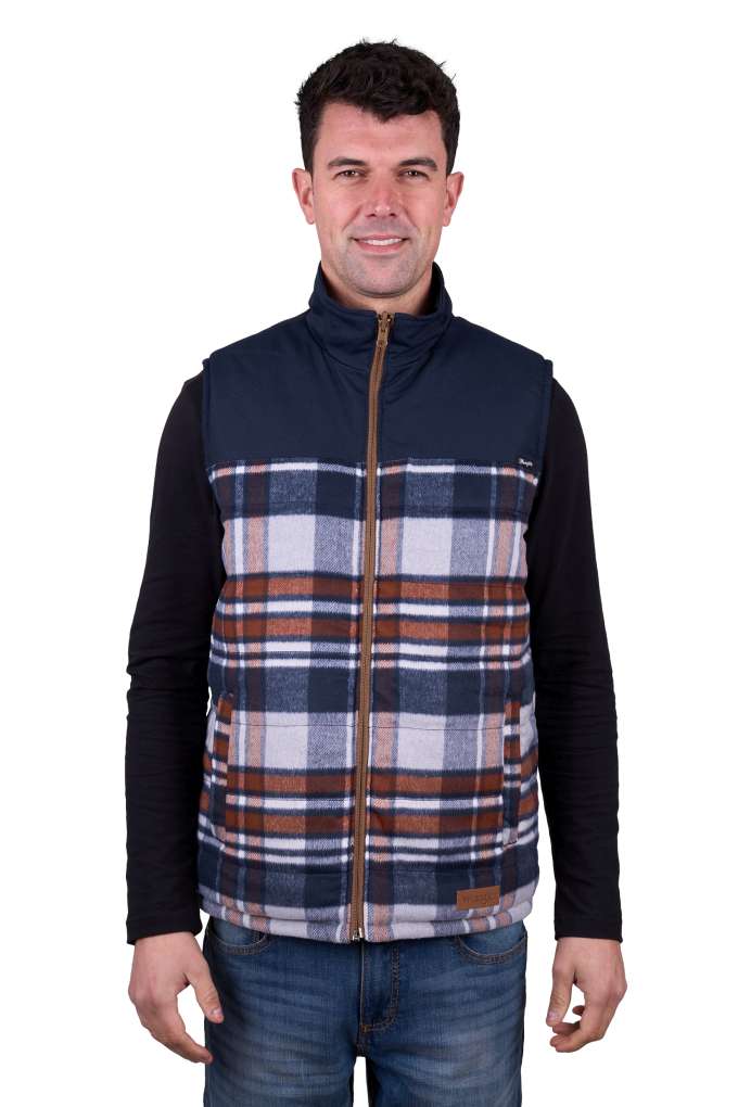 Wrangler Mens Koda Reversible Vest tan/navy