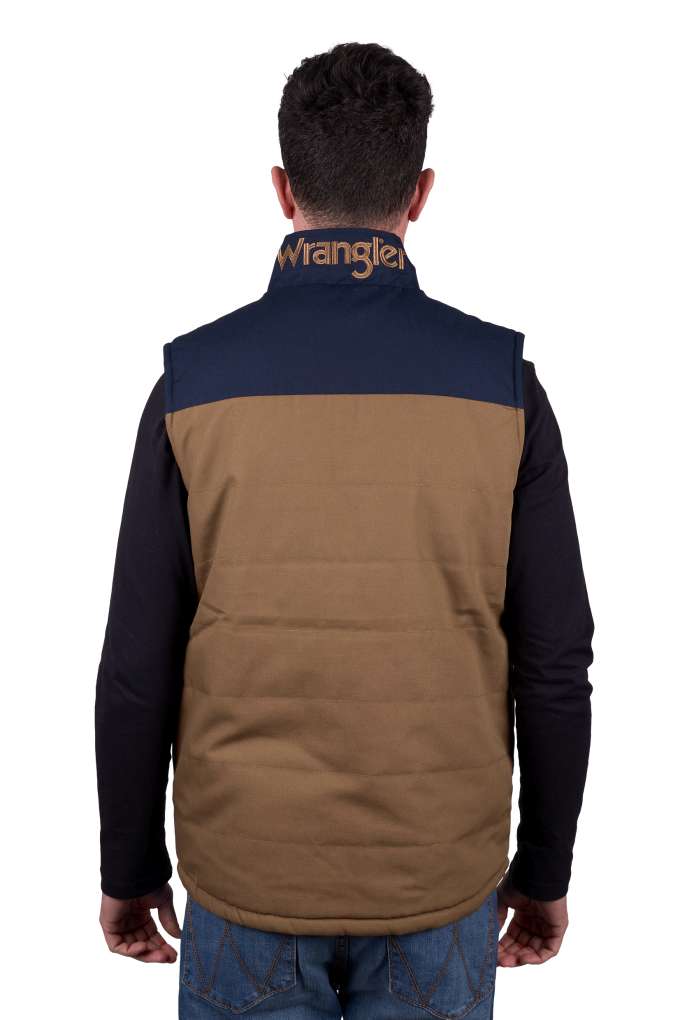 Wrangler Mens Koda Reversible Vest tan/navy