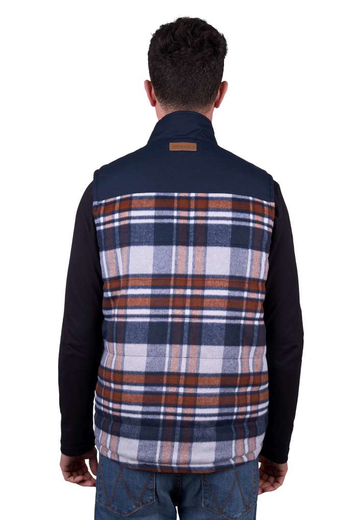 Wrangler Mens Koda Reversible Vest tan/navy