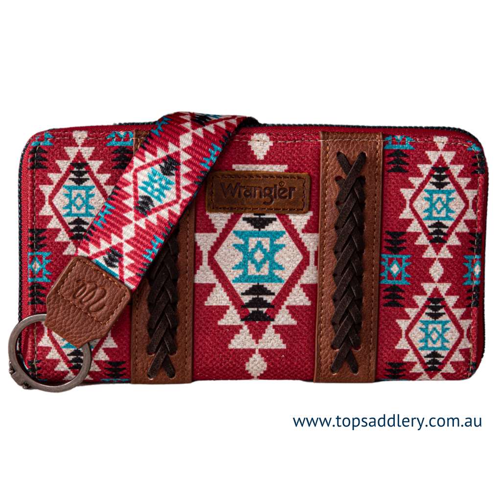 Wrangler Southwestern Large Wallet Red