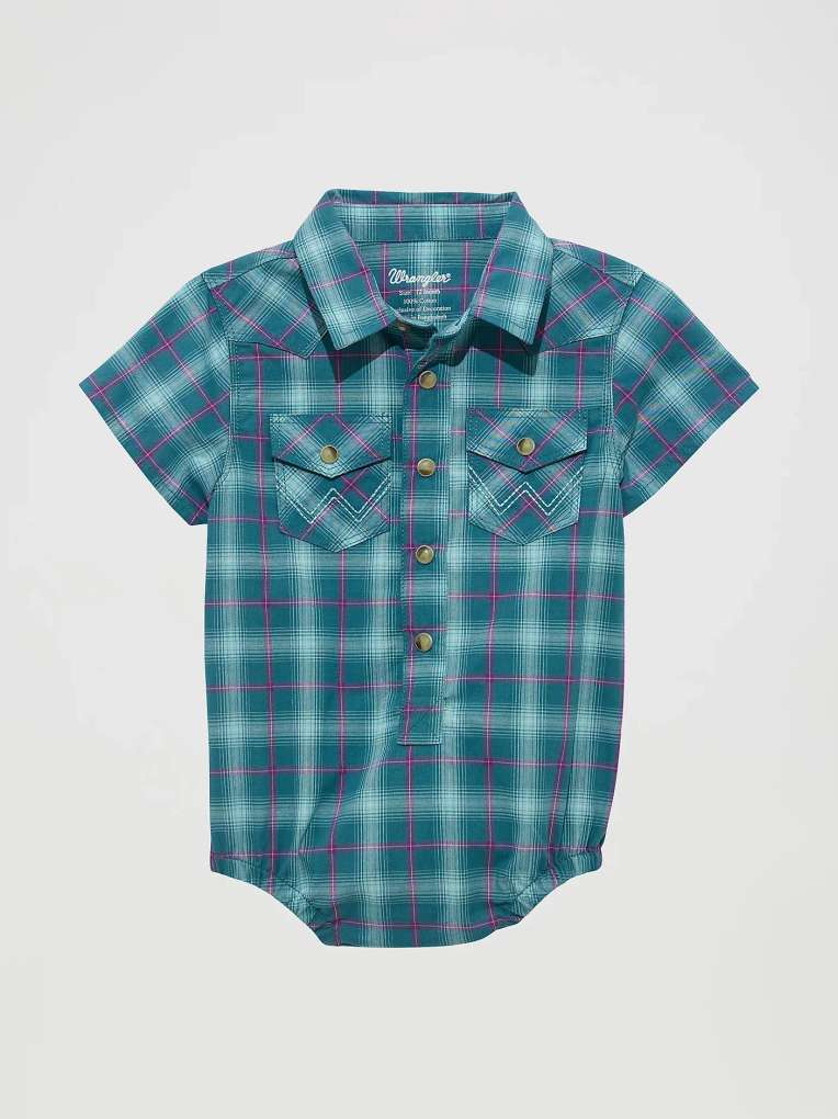 Wrangler Boys Plaid Western S/S Bodysuit