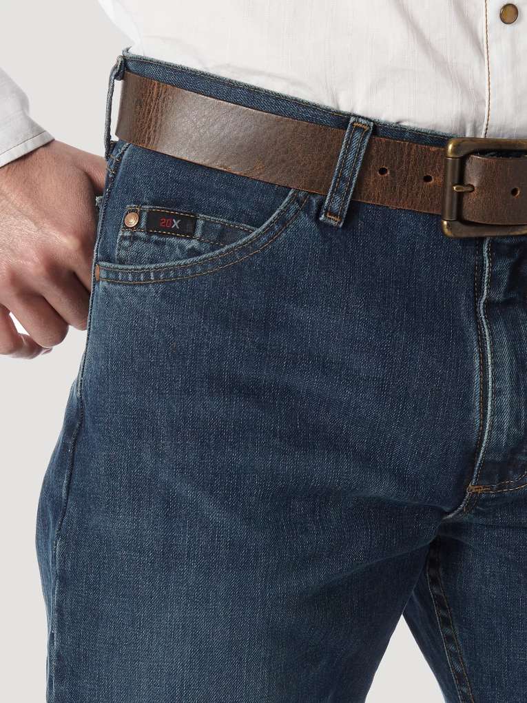 Wranglers Mens 20X Comp Relaxed Jeans Riverwash