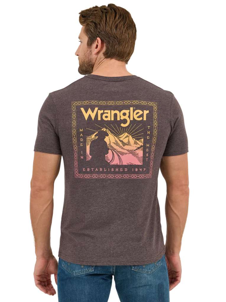 Wrangler Mens Mountain Rider Tee Ganache Heather