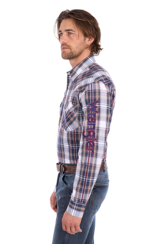 Wrangler Mens Shaun Logo Plaid Shirt