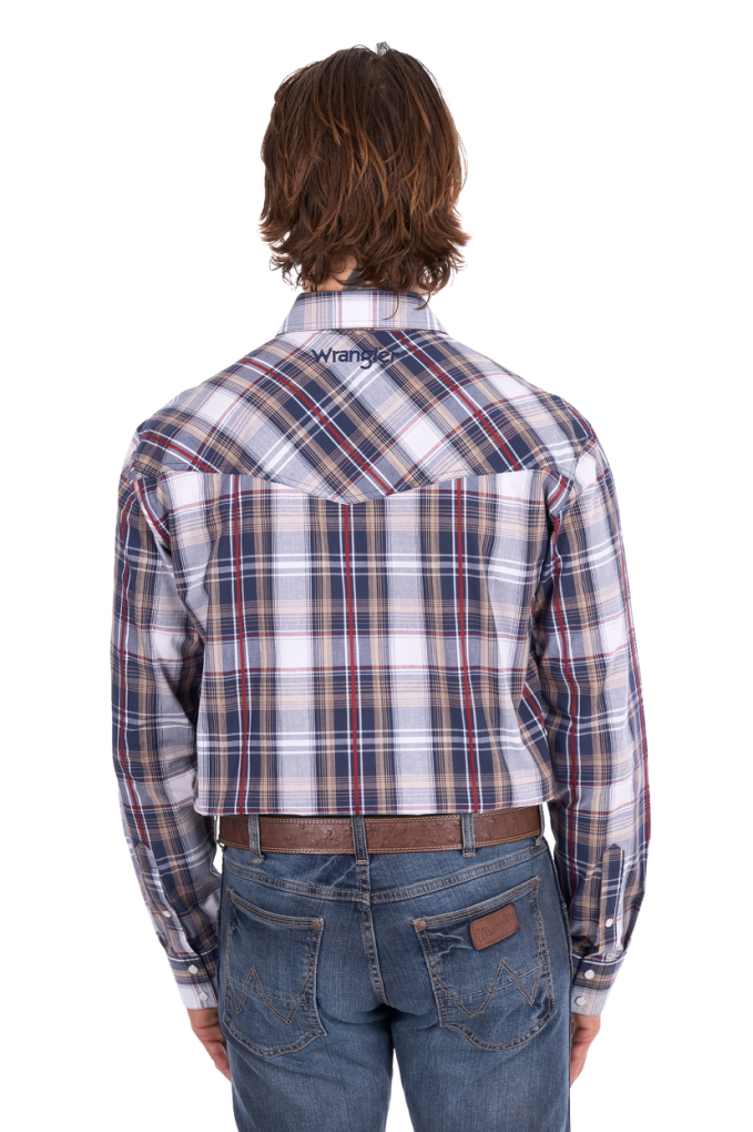 Wrangler Mens Shaun Logo Plaid Shirt