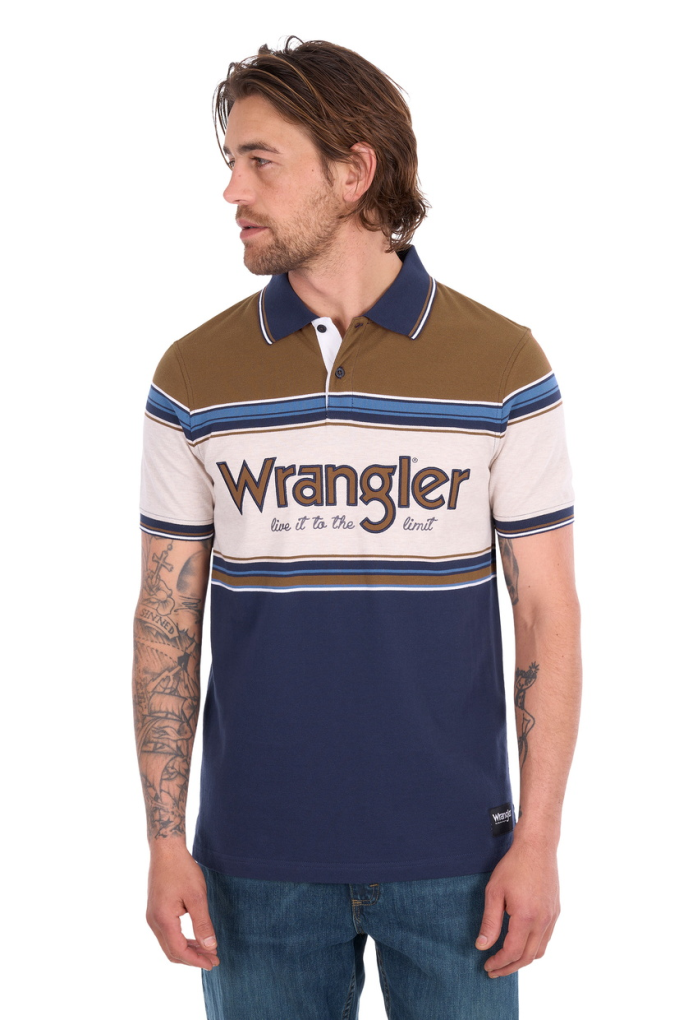 Wrangler Mens Daniel Stripe Polo