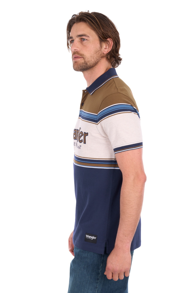 Wrangler Mens Daniel Stripe Polo