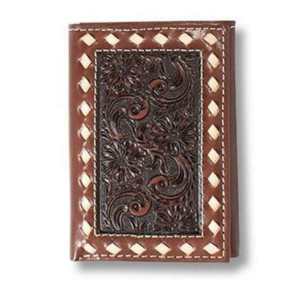 Ariat Trifold Floral Embossed Buckle Wallet