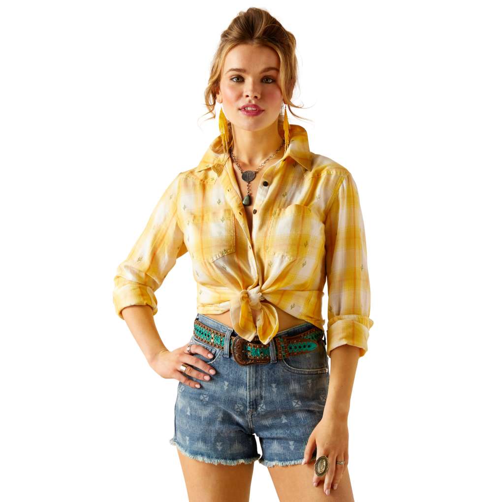 Ariat Ladies Real Billie Jean Cactus Plaid Shirt