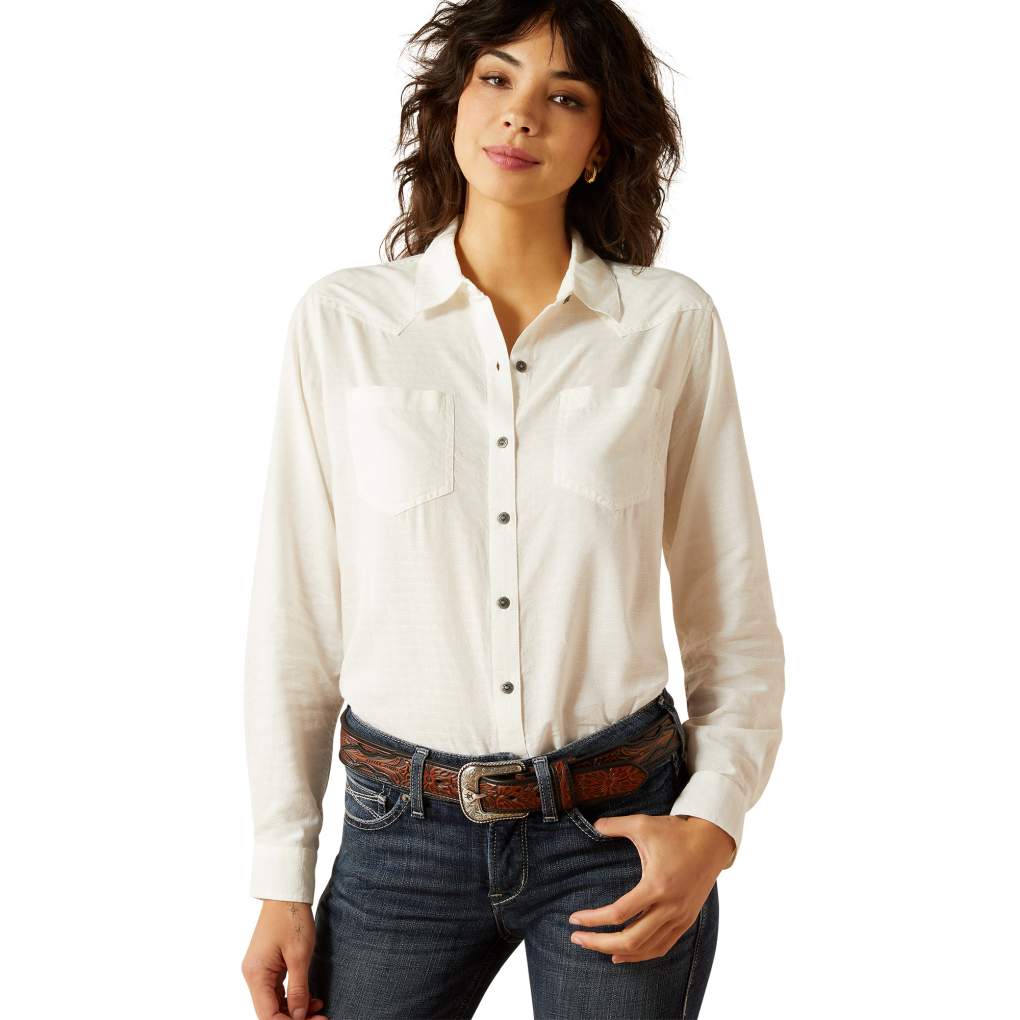 Ariat Ladies Billie Jean Shirt Cloud Dancer Dobby