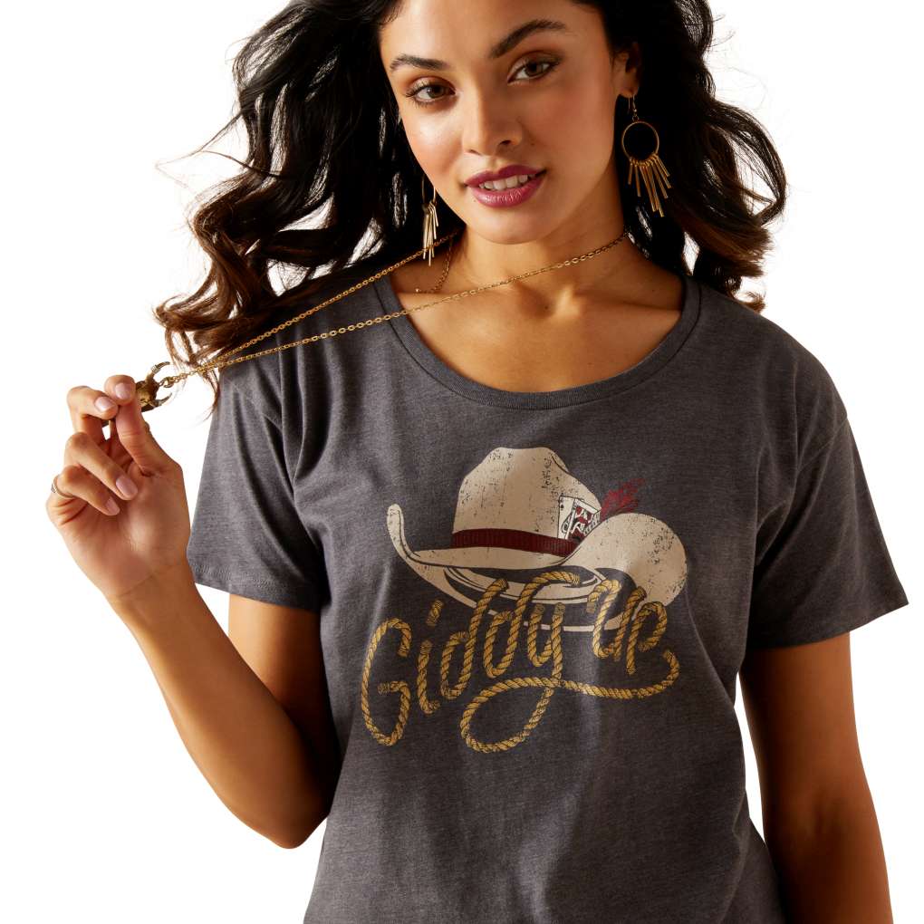 Ariat Ladies Cowboy Hat Tee Titanium