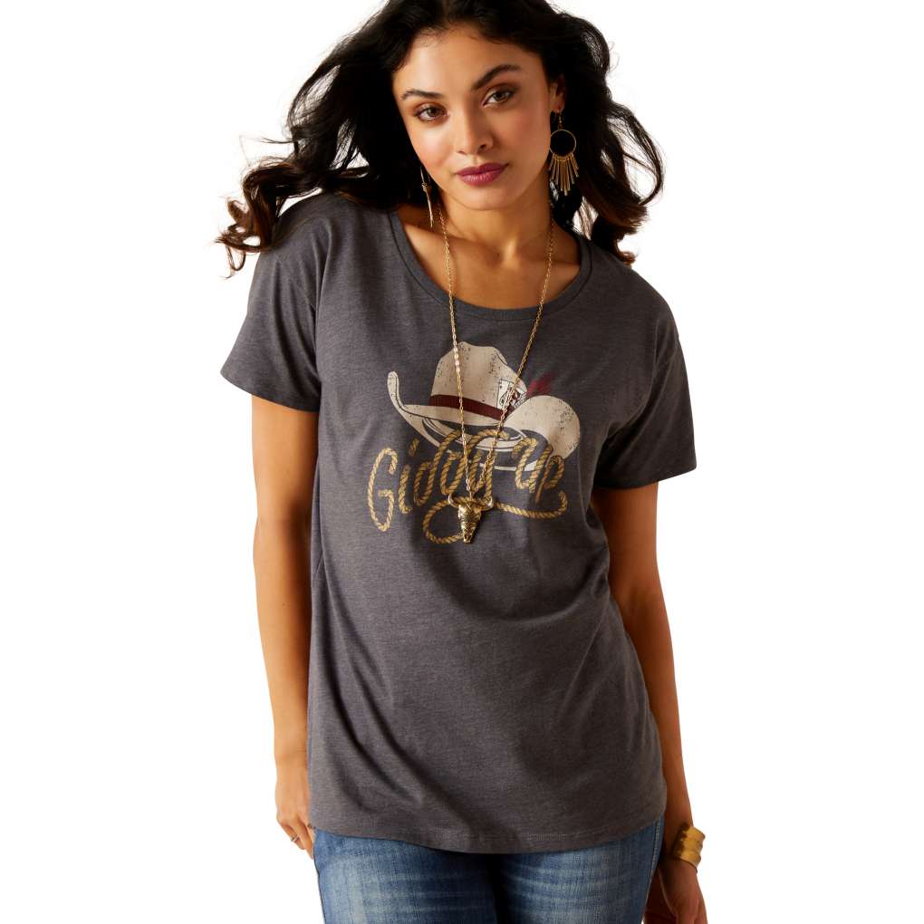 Ariat Ladies Cowboy Hat Tee Titanium