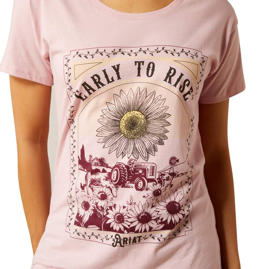 Ariat Ladies Early To Rise Tee Dusty Pink