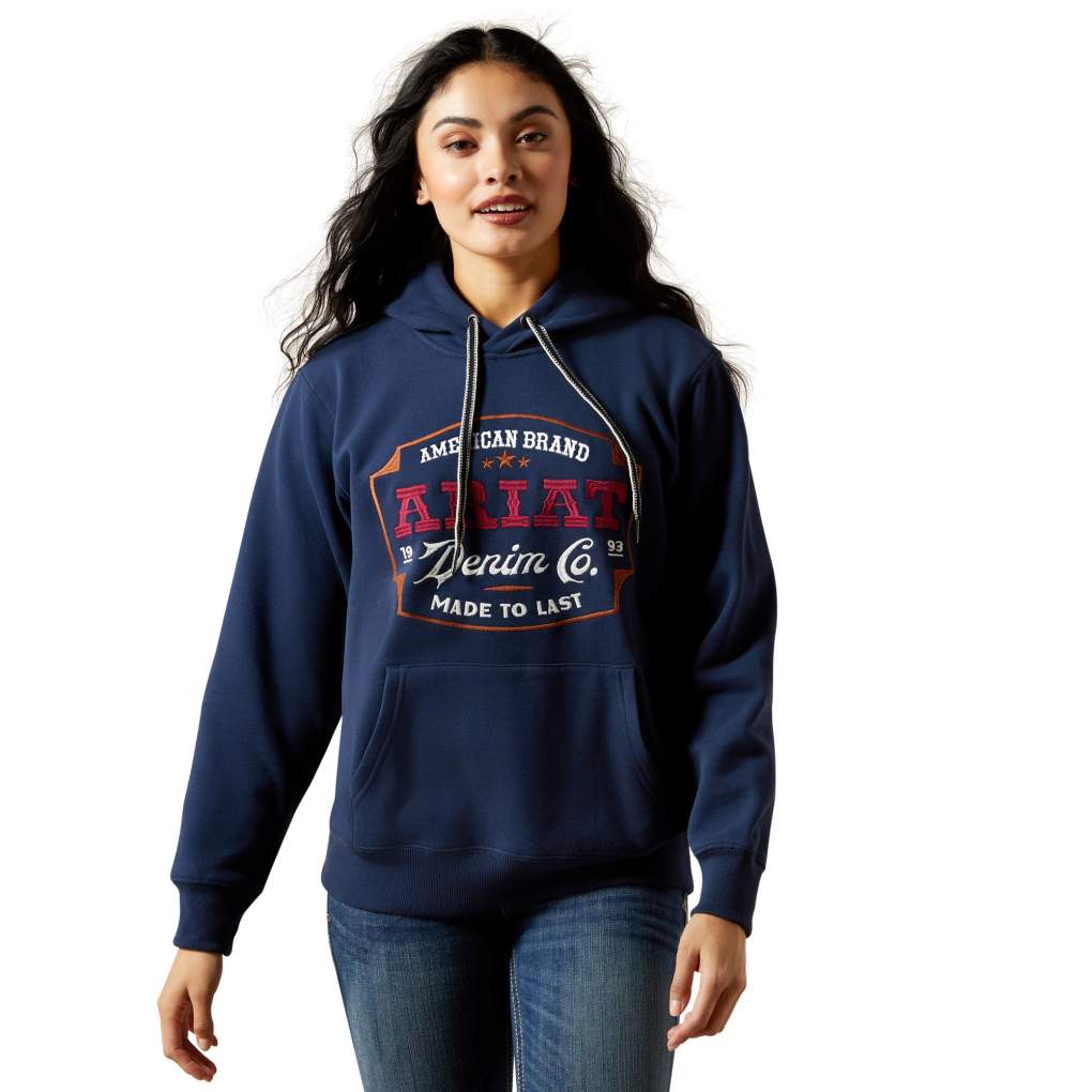 Ariat Ladies Emblem Hoodie Dress Blues