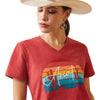 Ariat Ladies Real Horizon Tee Aura Orange Heather