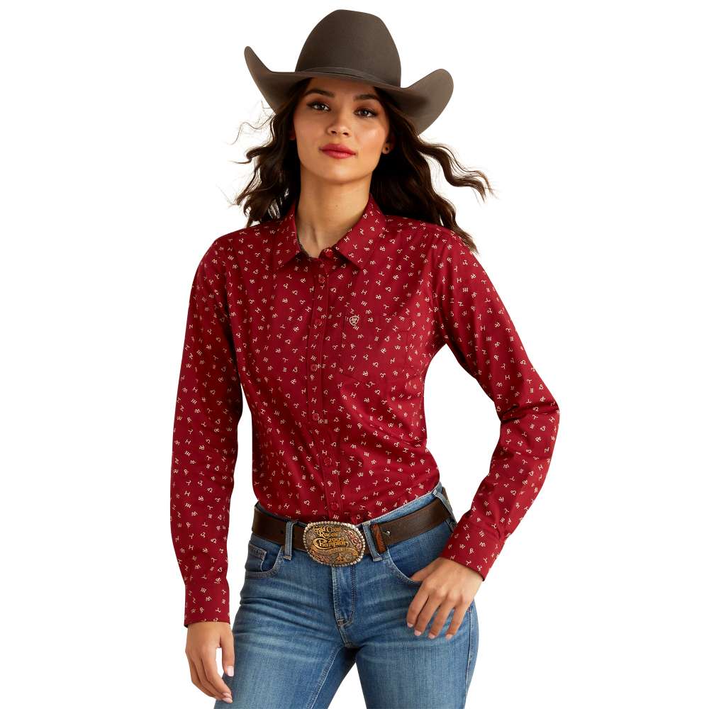 Ariat Ladies Kirby Stretch Cattle Brand Shirt