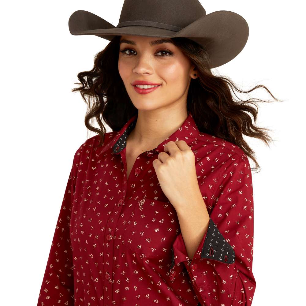 Ariat Ladies Kirby Stretch Cattle Brand Shirt