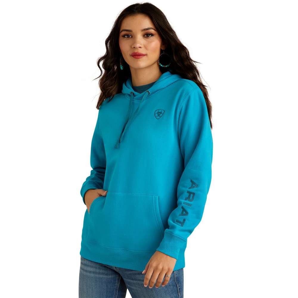 Ariat Ladies Ariat Logo 2 Hoodie Capri Breeze