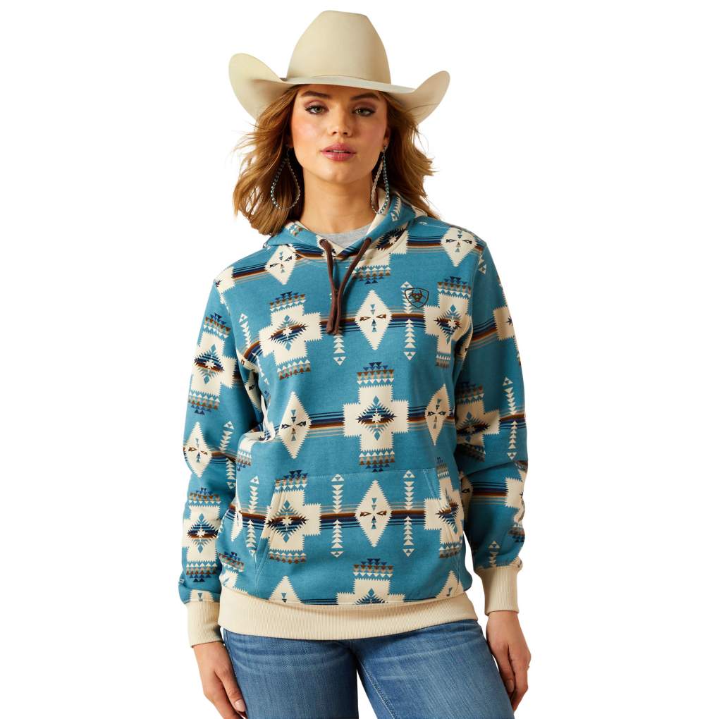 Ariat Ladies Logo Printed Hoodie Agave SW Print