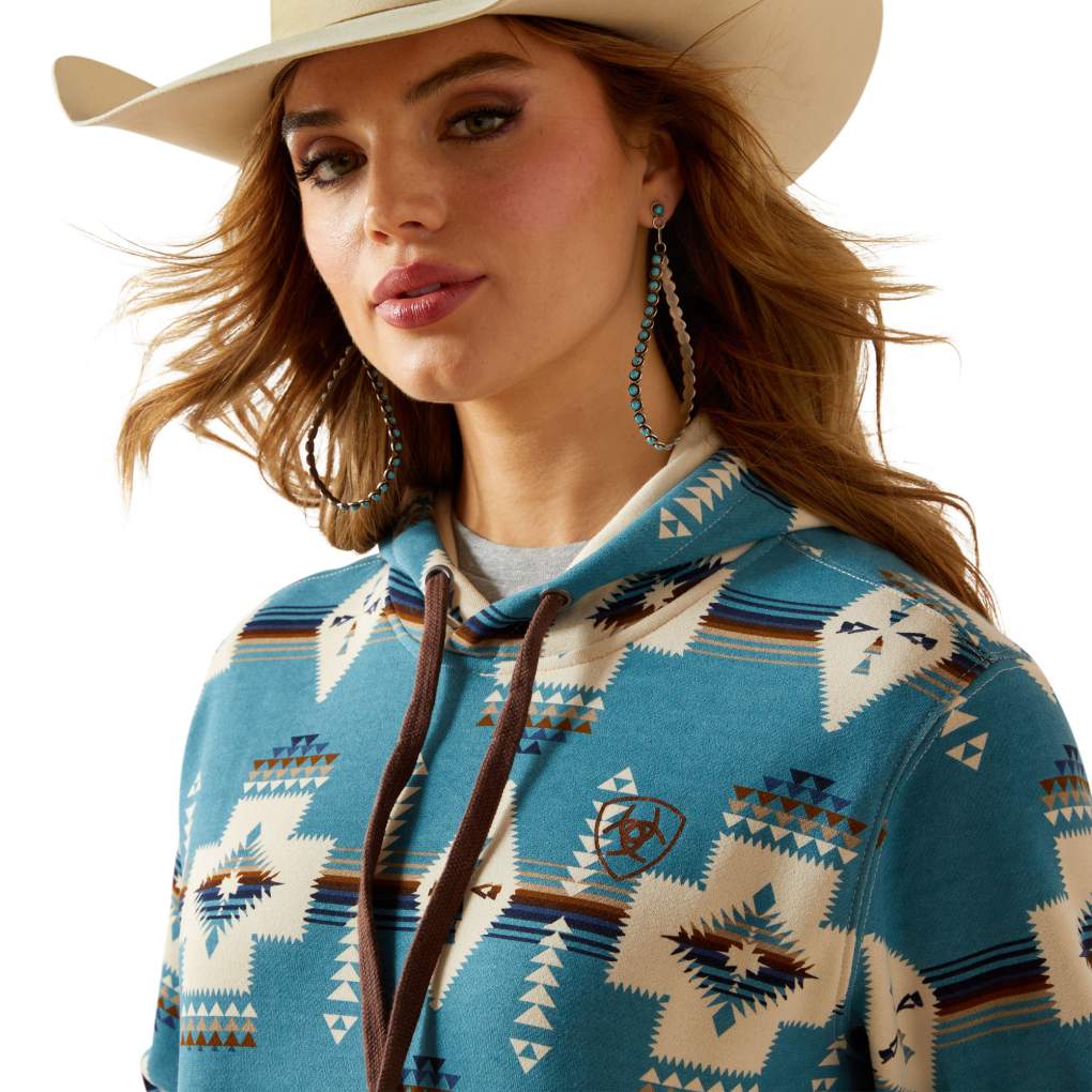 Ariat Ladies Logo Printed Hoodie Agave SW Print