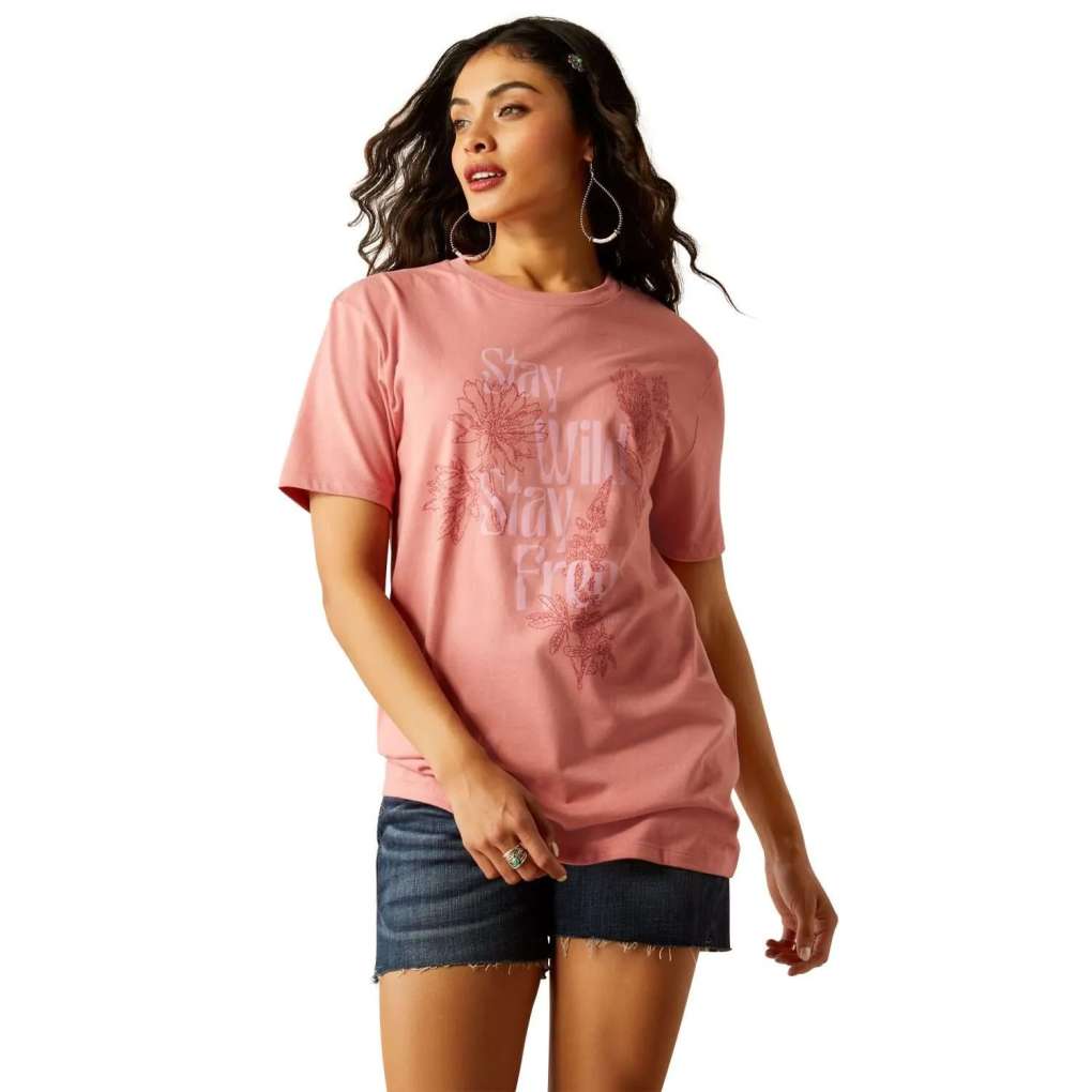 Ariat Ladies Stay Wild Tee Dusty Rose