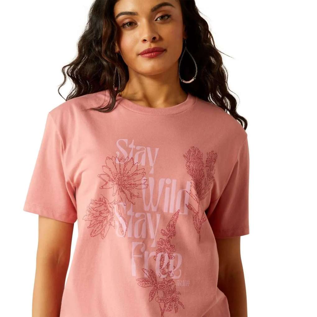 Ariat Ladies Stay Wild Tee Dusty Rose