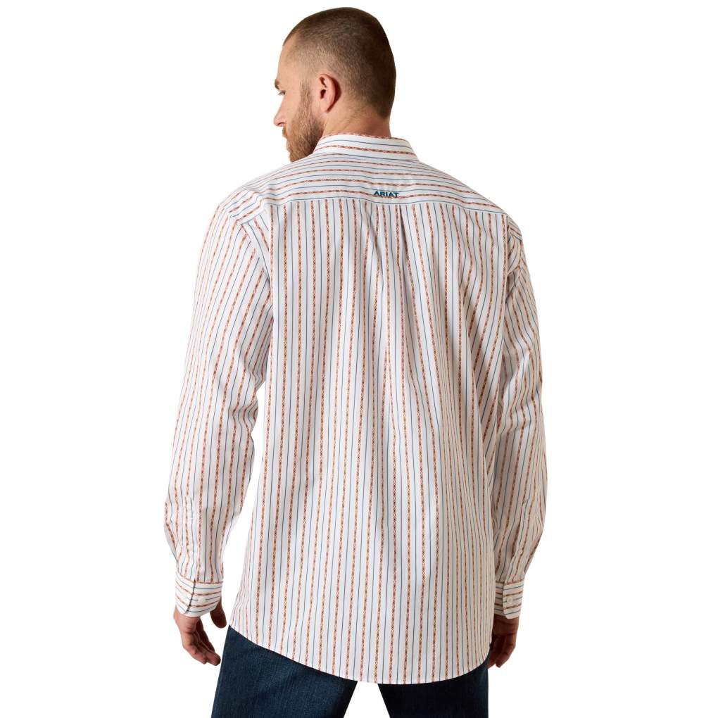 Ariat Mens Augustine Wrinkle Free Shirt White Serape Stripe