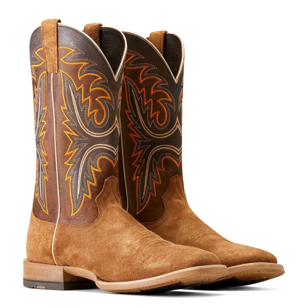 Ariat Mens Brushrider Suntan Roughout/Rusty Brown