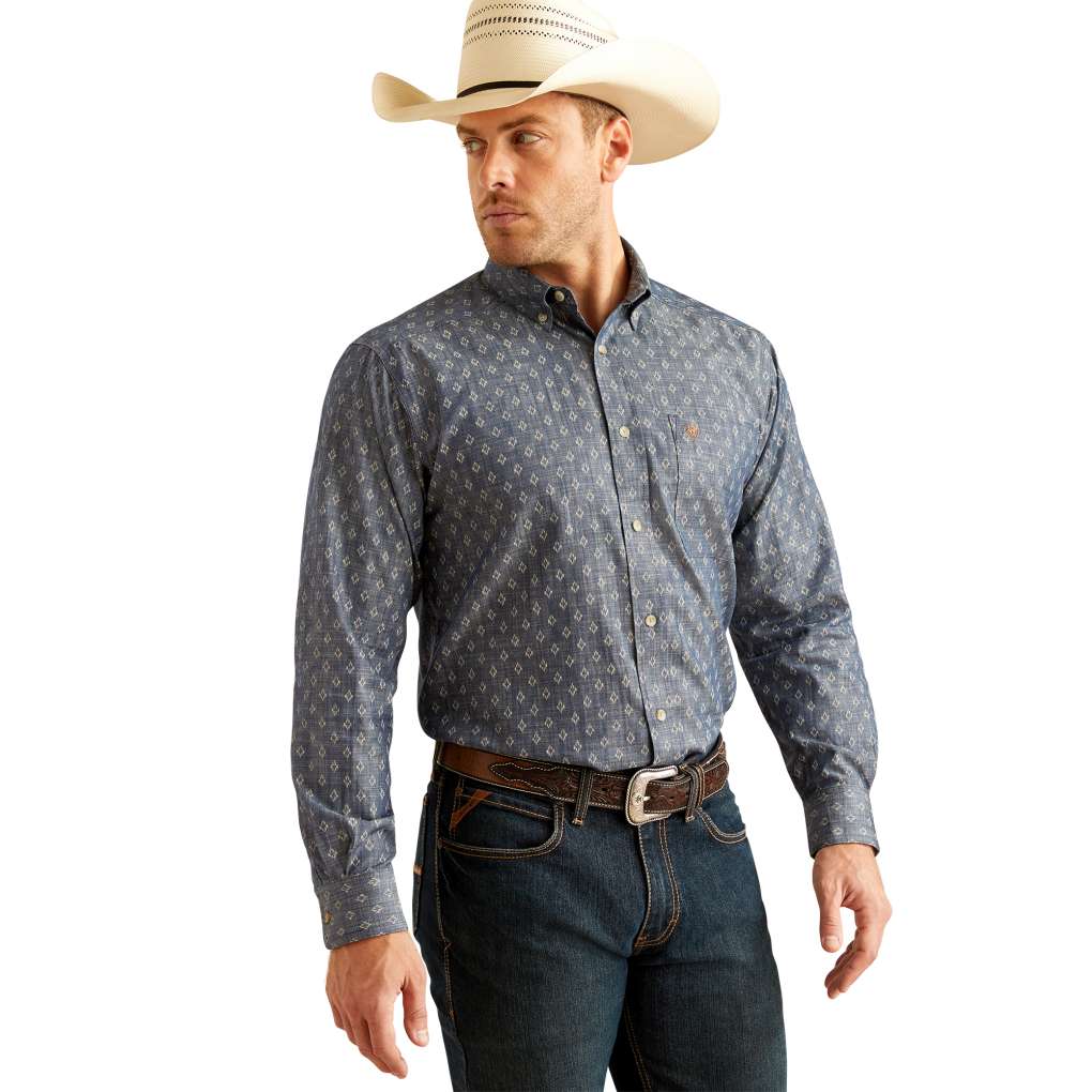 Ariat Mens Dillon Shirt Chambray Blue